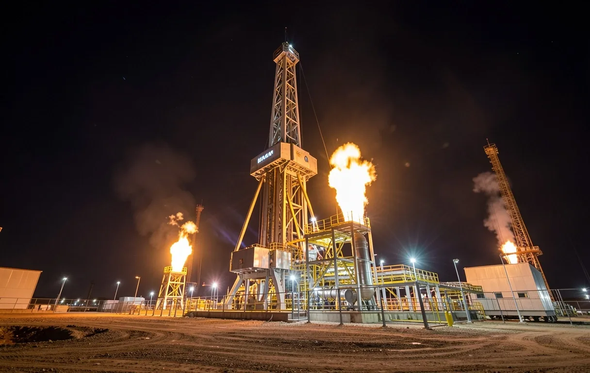 Sector energético Argentina nocturno